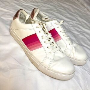 Pink detail lace-up sneakers. Only worn a few times.